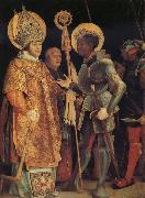 Grunewald, Matthias The Meeting of St Erasmus and St Maurice oil painting